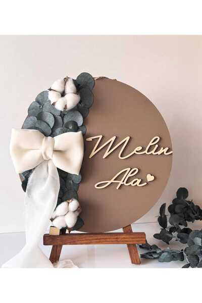 Mutlu Günler Atölyesi Bebek Kapı Süsü Ahşap,İsimli