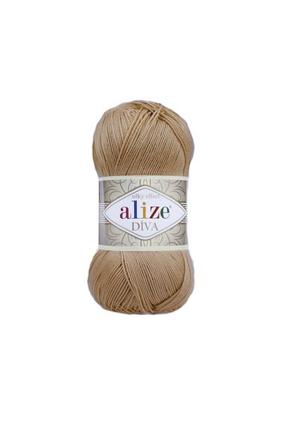 Alize Diva Mercerized νήμα καλοκαιρινό μπικίνι μπουστάκι μπλούζα πλεξίματος νήμα 369 καραμέλα-μπισκότο Crop πλεκτό φόρεμα Pareo