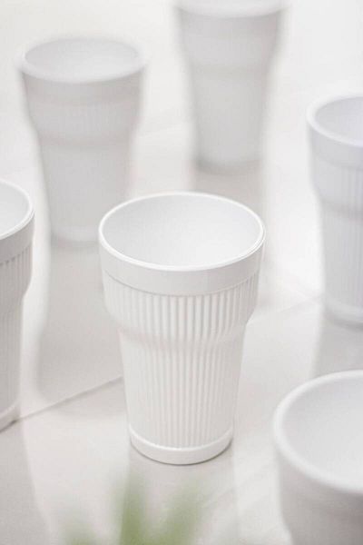Depa Acrylic White 6-Piece Long Cup & Water Soft Drink Cup 400 ml (Not Glass)