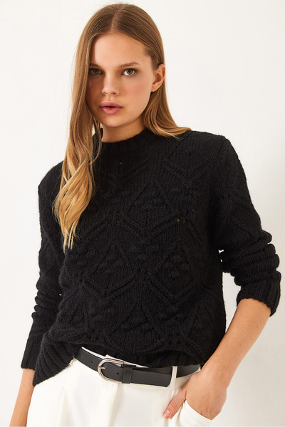 Bianco Lucci Pulover de damă cu pompon detaliat 20246328