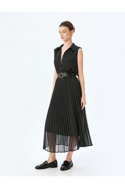 Koton black design Polka Dot Chiffon Dress
