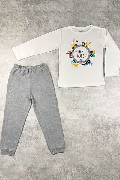 Messido Βρεφική πιτζάμα 100% Cotton Trucks Printed (1-5 ετών) - Μαλακή και άνετη