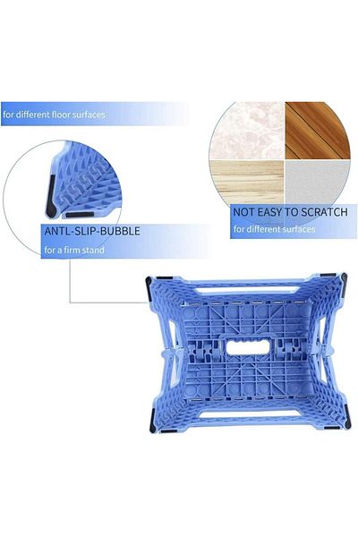 Buy and Bill Folding Step Stool for Kids Adults, Portable Collapsible Foot Stools 9 Inch Height, Plastic Stool