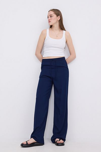 Addax Elastic Waist Tie Front Wide Leg Pants Pn16791-İ13