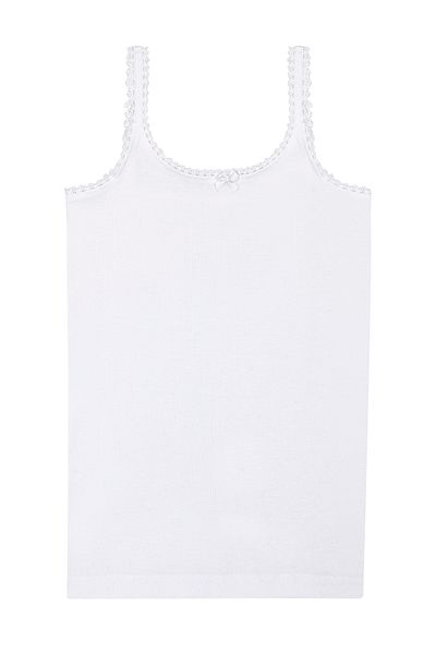 ÖZKAN underwear Özkan 1610 - 10 Pack 100% Cotton Lace Detailed Thin Strap Undershirt for Girls