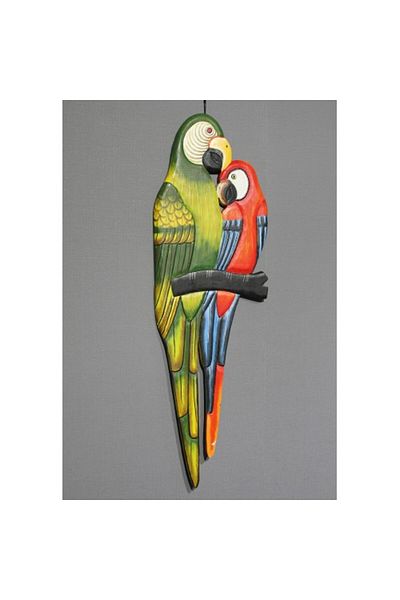 PERİBOİA Periboia Wooden Wall Hanging 2-Piece Parrot Model 1