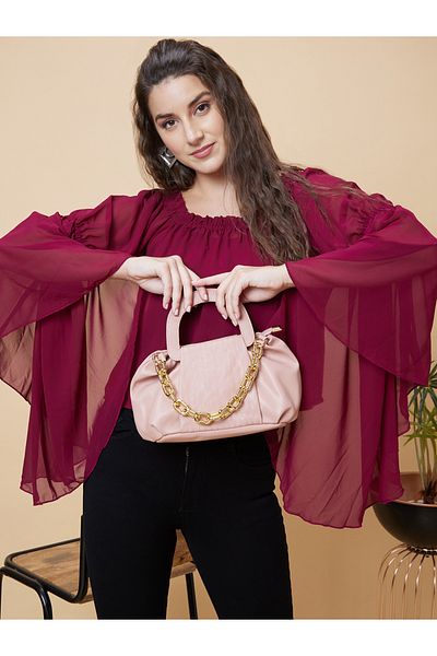 Globus By Styli بلوزة سادة برقبة مربعة وأكمام واسعة