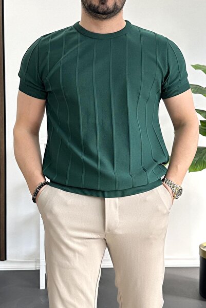 Edwox Ανδρικό μπλουζάκι με πράσινο σχέδιο Crew λαιμόκοψη