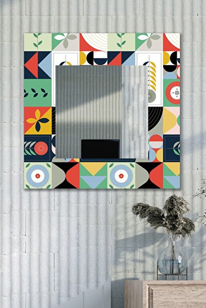 Hediyeler Kapında Dekoratif Mix Kare Duvar Aynası Antre Salon Banyo Ofis Ayna...