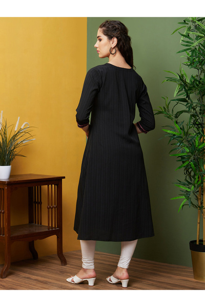 Globus By Styli Embroidered V-Neck A-Line Kurta