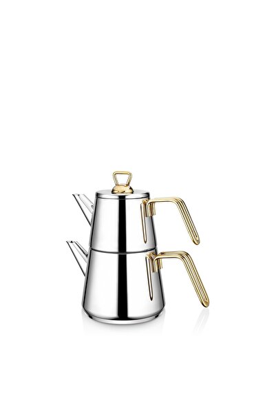 CAN Keops Piramit Mini Boy Gold Çaydanlık Takımı