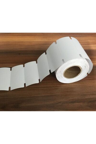 38 Mm X 80 Mm Çentikli Beyaz Raf Etiketi – 500'lü Sarım, 5 Rulo
