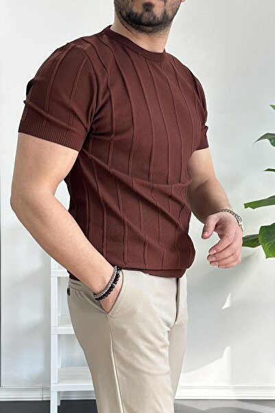 Edwox Ανδρικό μπλουζάκι με μοτίβο με λαιμόκοψη πλακάκι Edw260