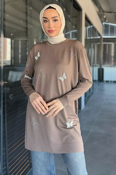 julude المنك فراشة حجر طاقم الرقبة الحجاب سترة