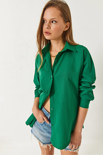 Bianco Lucci Women's Long Sleeve Button Closure Basic Shirt 60261459