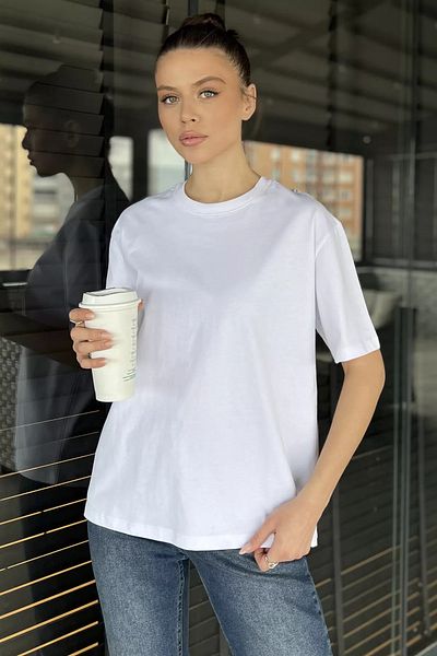 GÜLSELİ Γυναικείο βασικό μπλουζάκι White Crew Neck