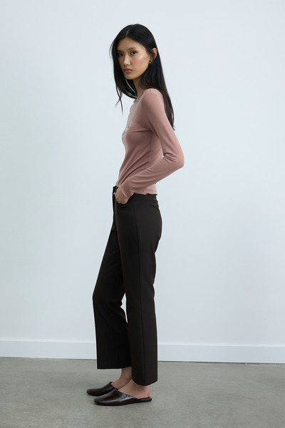 Suud Collection Acı Kahve Janet Flare Pantolon