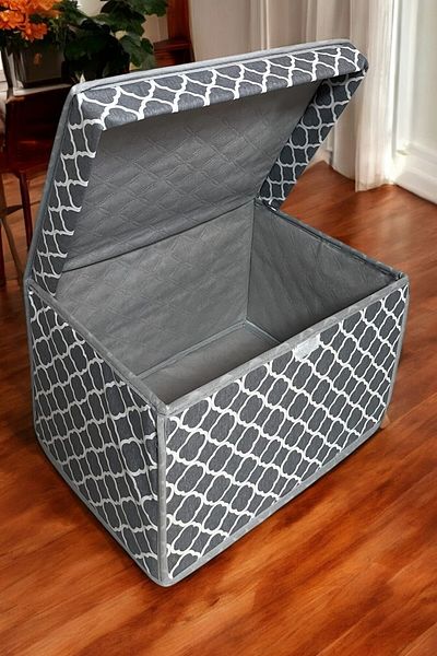 VAYBE 3 PCS Mini Storage Box, Box Storage Bag, Box, Organizer, Toy Box Gray Chain Pattern 30x40x25
