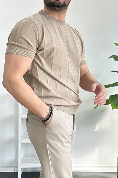 Edwox Ανδρικό μπλουζάκι με μοτίβο με λαιμόκοψη Mink Edw260