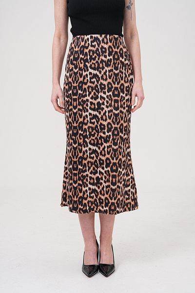 MODA UGS Leopard Patterned Midi Skirt