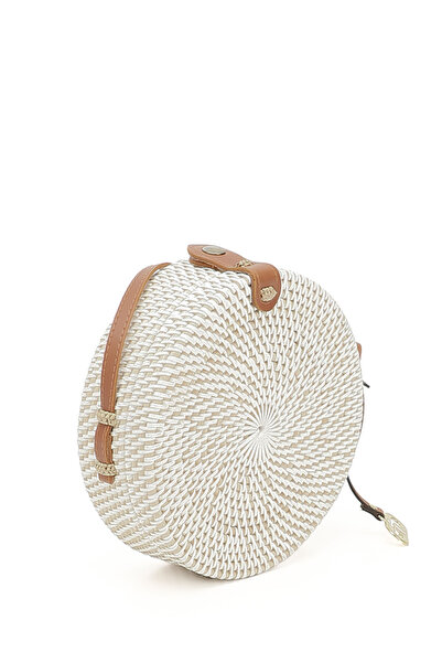 GÖNDERİ(R) Women / Girls Beige Straw Braided Long Strap Shoulder Bag