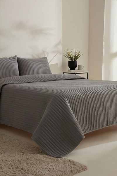Karaca Home Gray Elie Single Bedspread Set