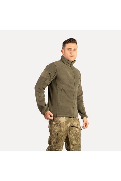 Wolftrap Tactical Khaki 5-Pocket Fleece Jacket, Comfortable and Flexible Fleece Coat