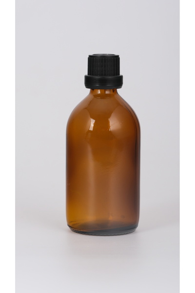TABİA 100 ml Cam Amber Ecza Şişesi Kapak+Tıpa 1 Adet