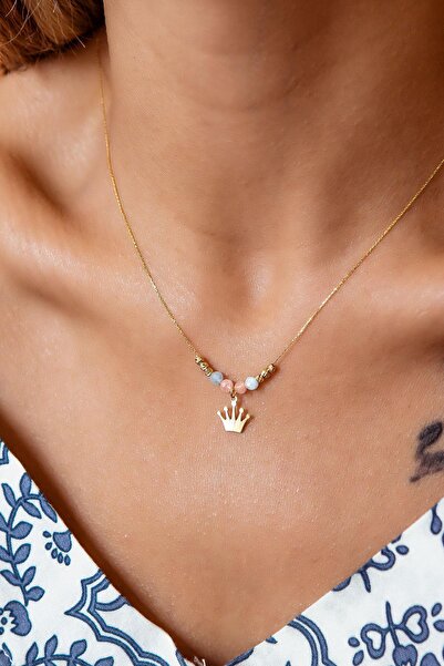 SEMİZ KUYUMCULUK Doğaltaşlı Kral Tacı Kolye