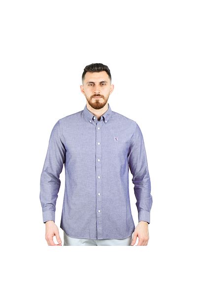 Giordano Men's Shirt with Small Lion Embroidery