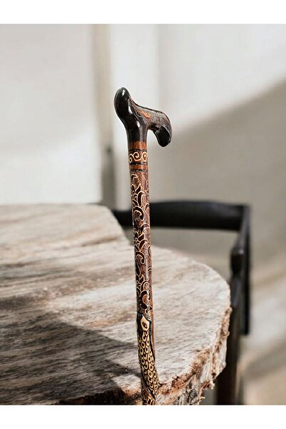 AHŞAPCİTY Devrek Bastonu, Yılan Kabartmalı Özel işlemeli