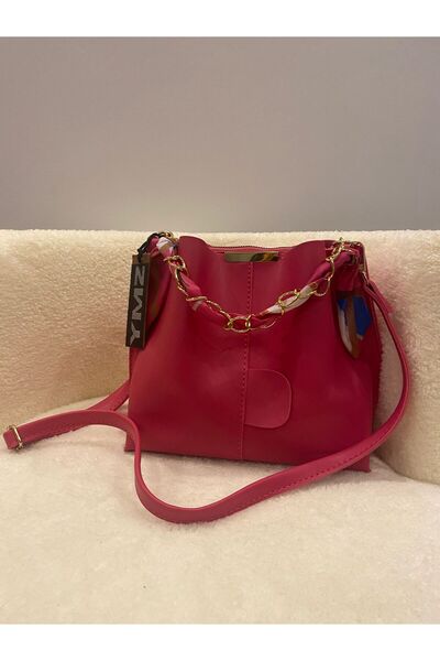 YMZBAG Дамски аксесоар за шал и верижка Мека кожена чанта с 3 отделения и чан...