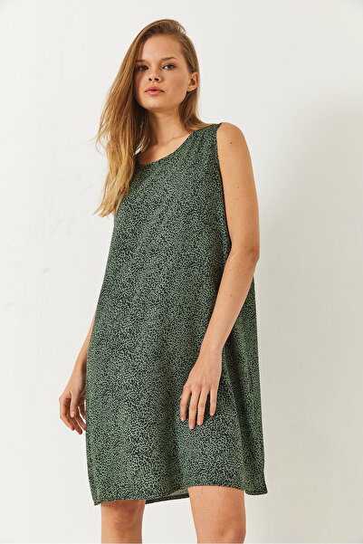 Bianco Lucci Women's Thick Strap Patterned Short Viscose Dress 60261473