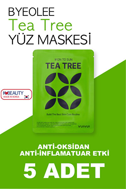 byeolee 5 Adet Çay Agacı Özlü Ve Akne Karşıtı Kore Yüz Maskesi 25ml