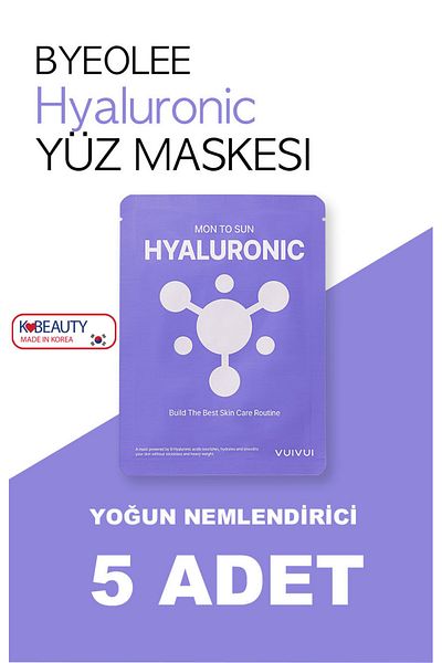 byeolee 5 Pieces Intensely Moisturizing Korean Face Mask with Hyaluronic Content 25ml