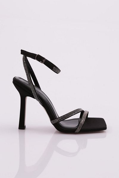 DGN 2026 Women's Silver Stone Ankle Belt Fastening Heeled Sandals