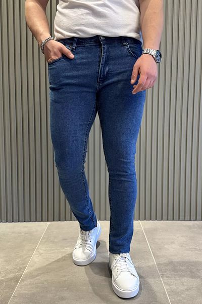 MİSHAR İTALİA Σκούρο μπλε ανδρικό τζιν τζιν Lycra