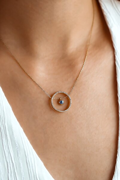 SEMİZ KUYUMCULUK Nazar Boncuklu Halka Kolye