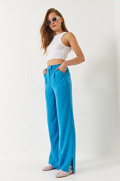 Bianco Lucci Жіночі штани з розрізом, широкими штанинами та кишенями 60261487