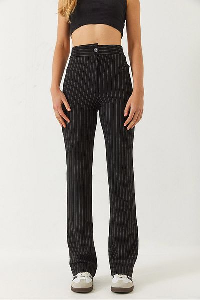 Bianco Lucci Women's High Waist Striped Spanish Cut Pants 60261489