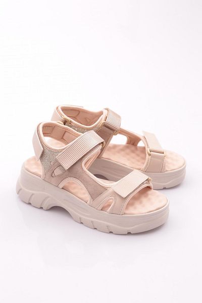 DGN 4740-22y Γυναικεία πέδιλα Velcro με χοντρή σόλα