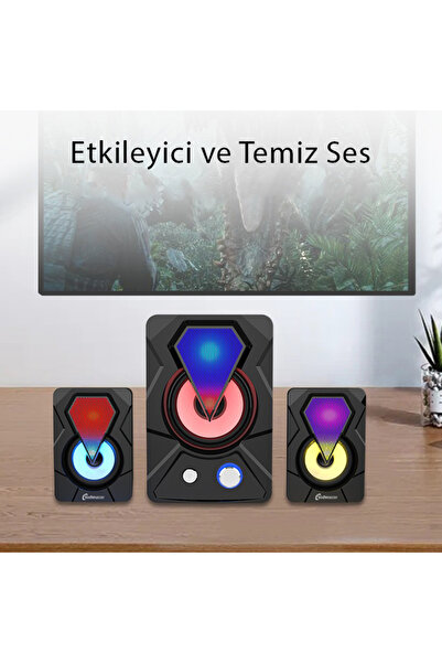 Techmaster E-1306 Telefon Bilgisayar Tablet Rgb Stereo Usb Subwoofer Hoparlör