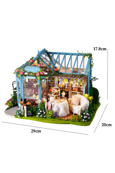 Choice A68-A بيت دمية خشبي مصغر بدون غطاء مع إضاءة LED منزل زهور إبداعي DIY ل...