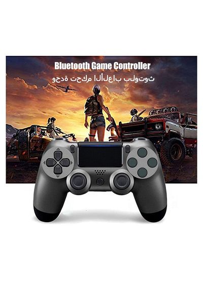 FlashHawk Bluetooth Wireless Game Controller for PS4/PC/iOS/Android with Dual Vibration, - Dark Black
