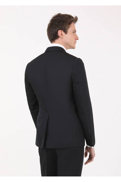 Ramsey Black Slim Fit Double Breasted Collar Tuxedo Suit
