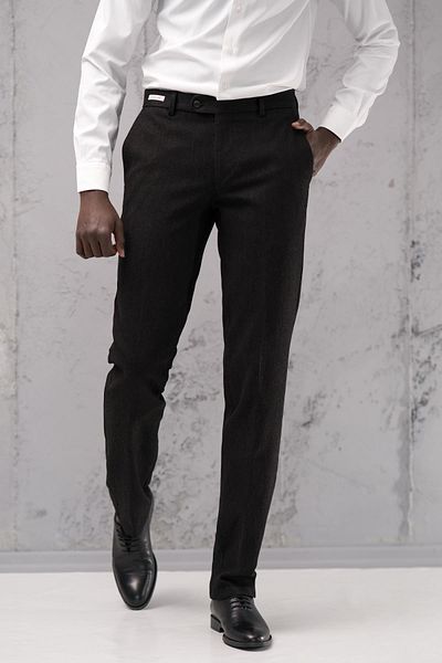 Ecer Regular Fit Straight Thick Winter Gabardine Trousers with Side Pockets