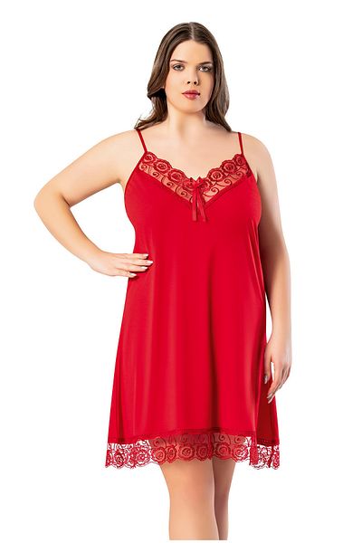 KOTA İÇ GİYİM Lace Oversize Women's Nightgown with Rope Straps
