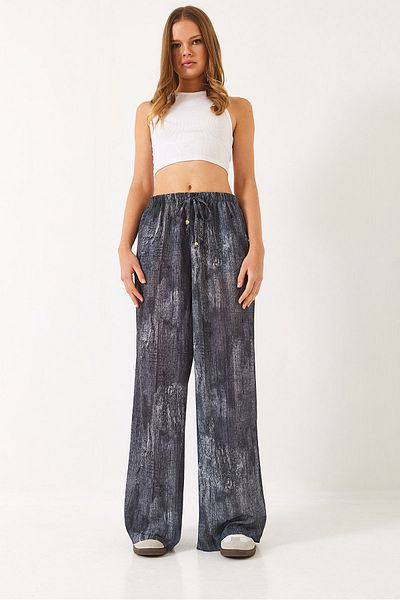 Bianco Lucci Damen-Hose mit weitem Bein und kontrastierendem Übergangstaschen-Detail 60440-2 60271056