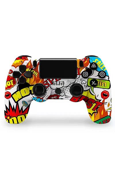 FlashHawk Camouflage Wireless Controller for PlayStation 4/PC/Steam with Gyroscope and Dual Vibration