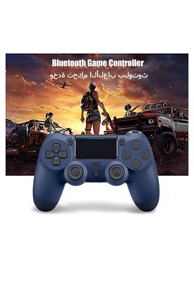 FlashHawk Bluetooth Wireless Game Controller for PS4/PC/iOS/Android with Dual Vibration,Headphone Jack - Blue